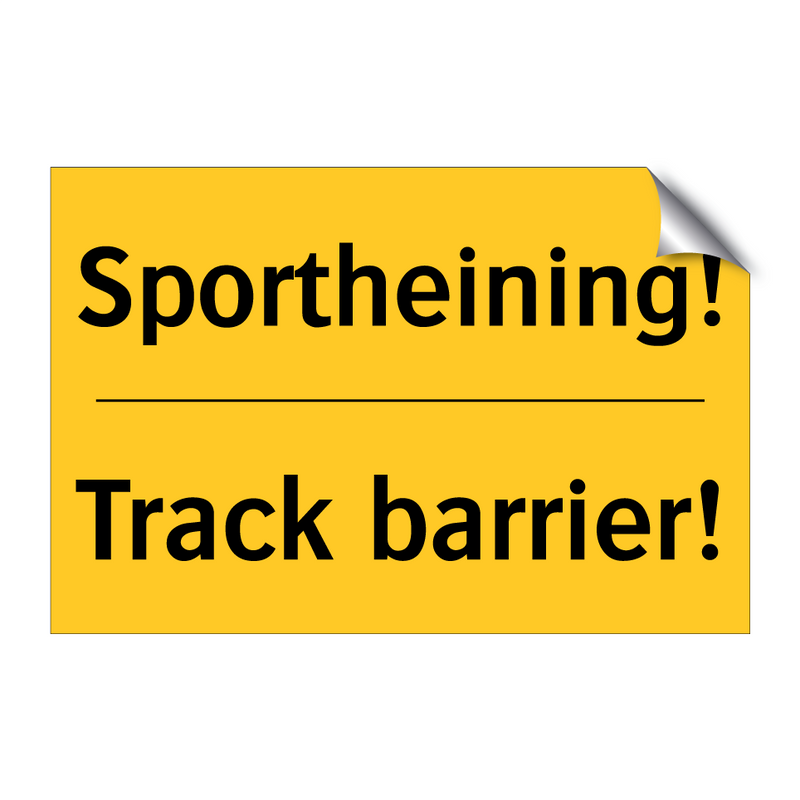 Sportheining! - Track barrier! & Sportheining! - Track barrier! & Sportheining! - Track barrier!