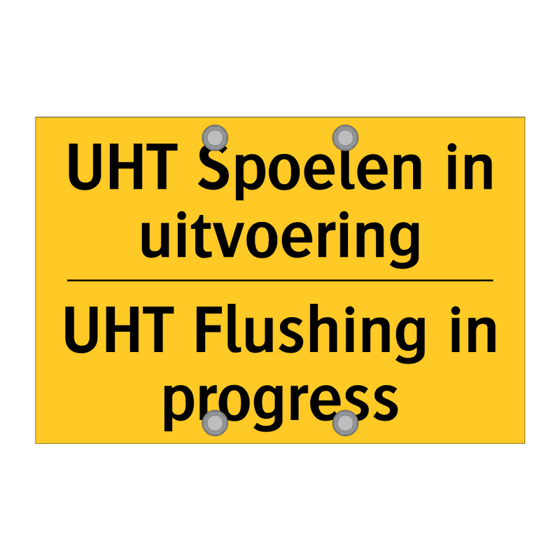 UHT Spoelen in uitvoering - UHT Flushing in progress