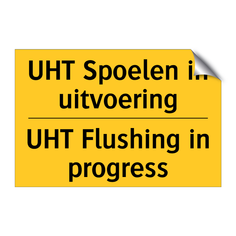 UHT Spoelen in uitvoering - UHT Flushing in progress