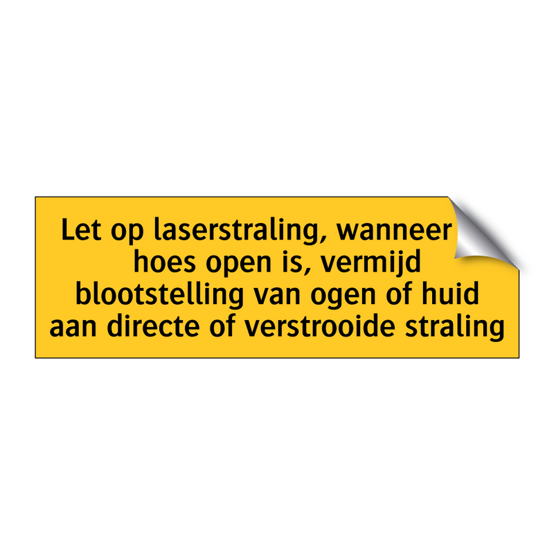 Let op laserstraling, wanneer de hoes open is, vermijd /.../