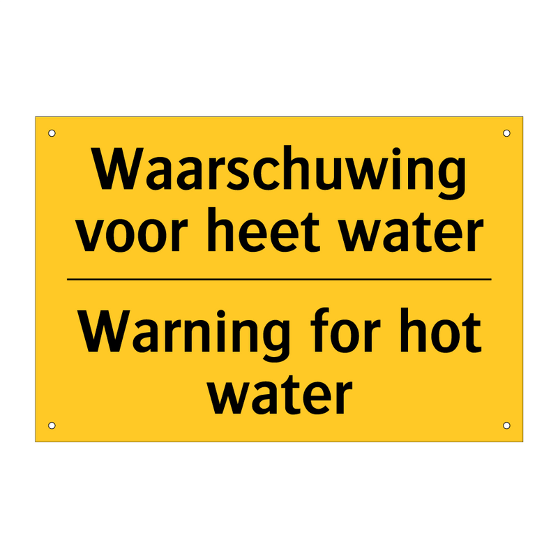 Waarschuwing voor heet water - Warning for hot water