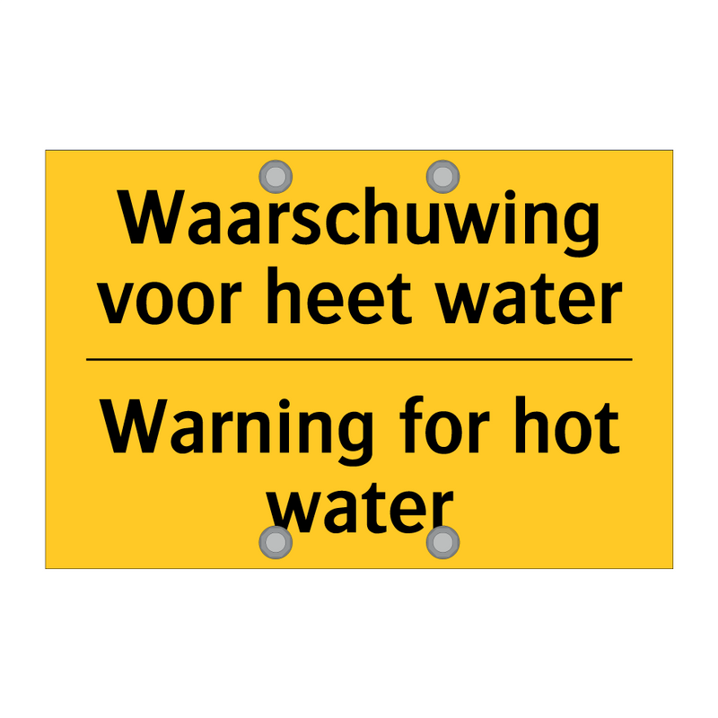 Waarschuwing voor heet water - Warning for hot water