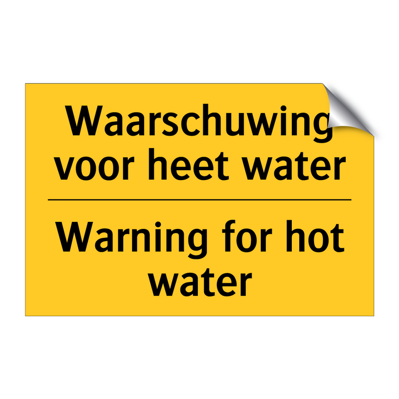 Waarschuwing voor heet water - Warning for hot water