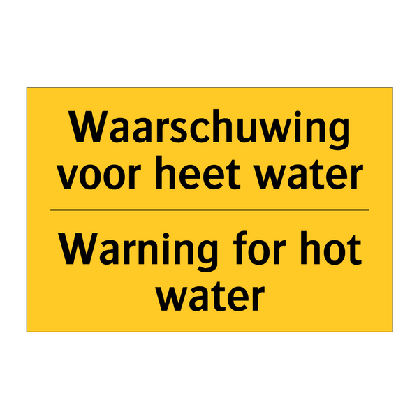 Waarschuwing voor heet water - Warning for hot water