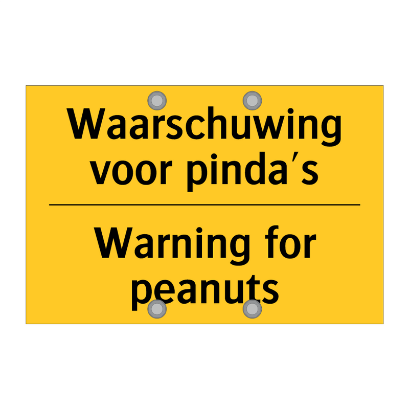 Waarschuwing voor pinda's - Warning for peanuts & Waarschuwing voor pinda's - Warning for peanuts