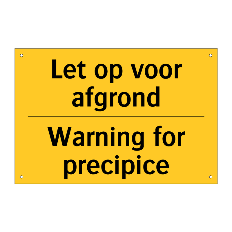 Let op voor afgrond - Warning for precipice & Let op voor afgrond - Warning for precipice