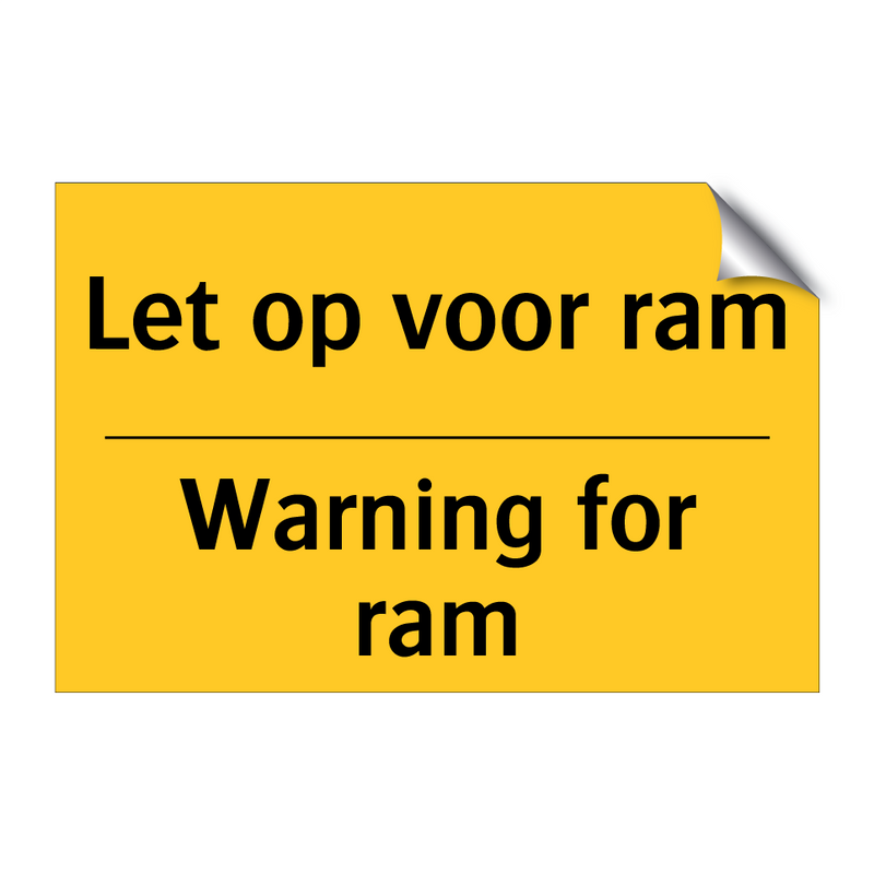 Let op voor ram - Warning for ram & Let op voor ram - Warning for ram