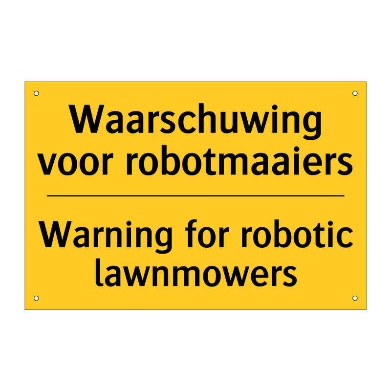 Waarschuwing voor robotmaaiers - Warning for robotic lawnmowers