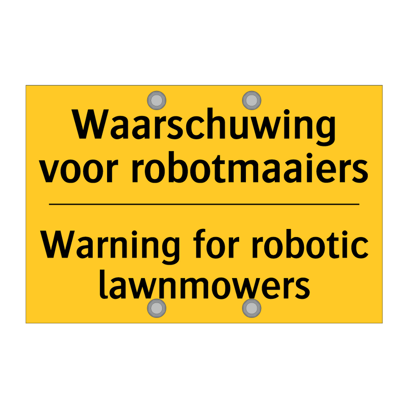 Waarschuwing voor robotmaaiers - Warning for robotic lawnmowers