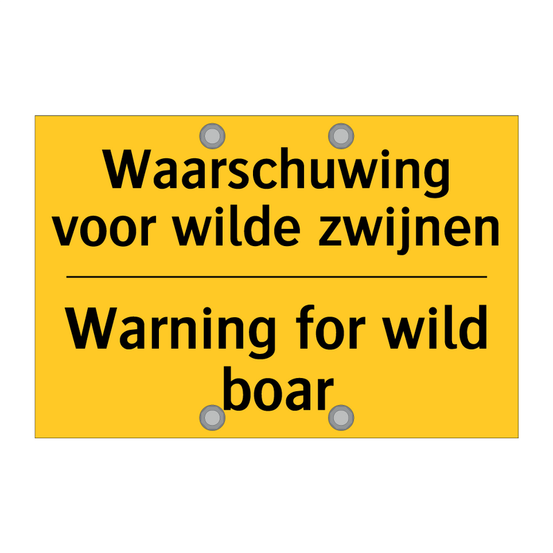 Waarschuwing voor wilde zwijnen - Warning for wild boar