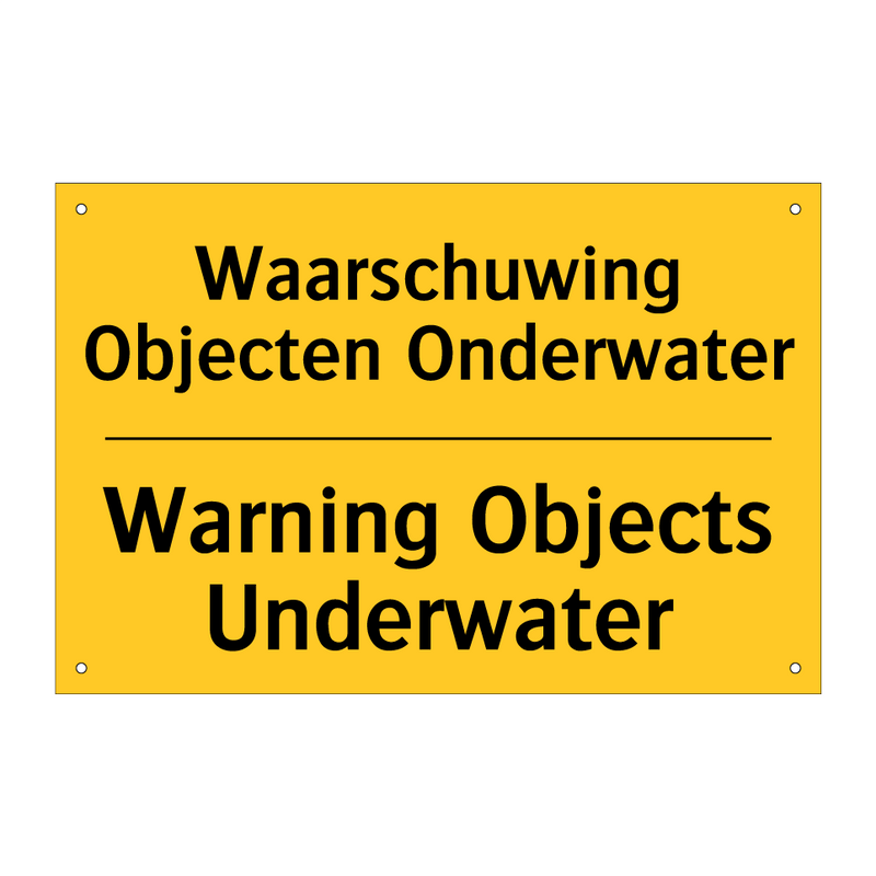 Waarschuwing Objecten Onderwater - Warning Objects Underwater