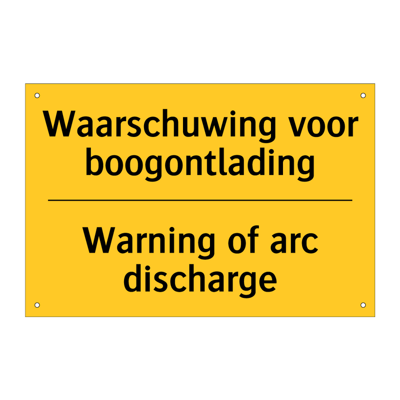 Waarschuwing voor boogontlading - Warning of arc discharge