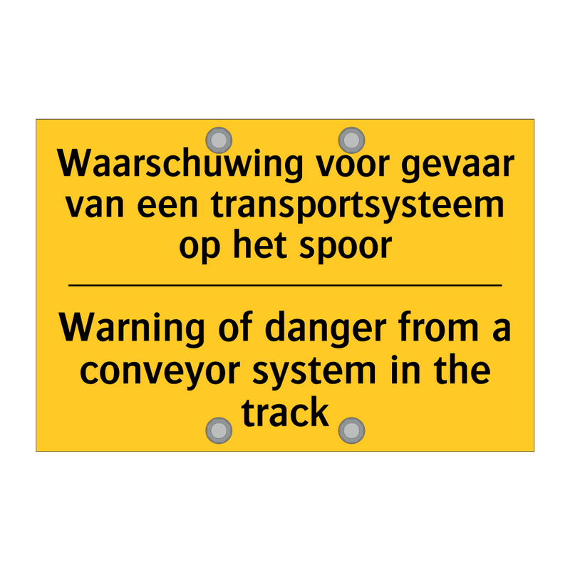 Waarschuwing voor gevaar van een /.../ - Warning of danger from a conveyor /.../