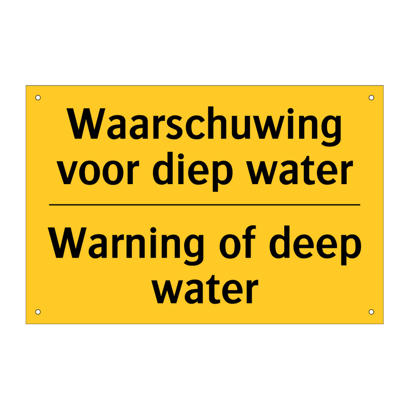 Waarschuwing voor diep water - Warning of deep water