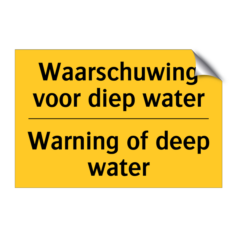 Waarschuwing voor diep water - Warning of deep water