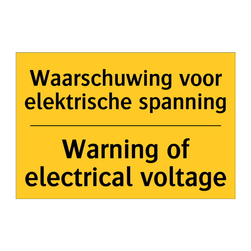 Waarschuwing voor elektrische spanning - Warning of electrical voltage