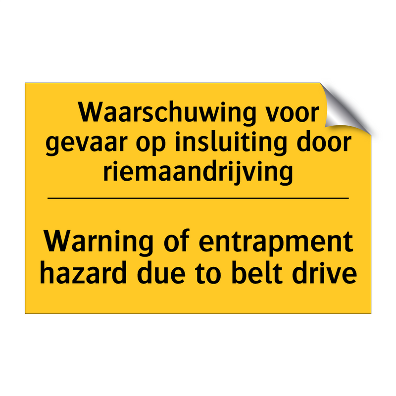 Waarschuwing voor gevaar op insluiting /.../ - Warning of entrapment hazard due /.../