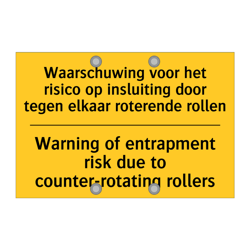 Waarschuwing voor het risico op /.../ - Warning of entrapment risk due /.../