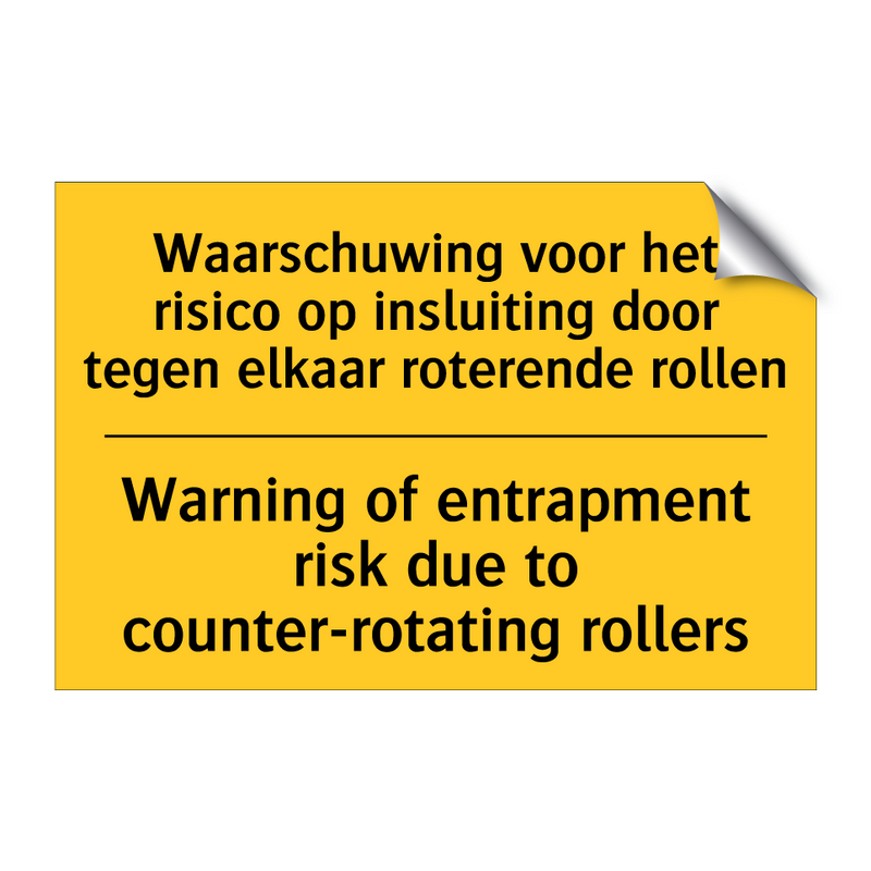 Waarschuwing voor het risico op /.../ - Warning of entrapment risk due /.../