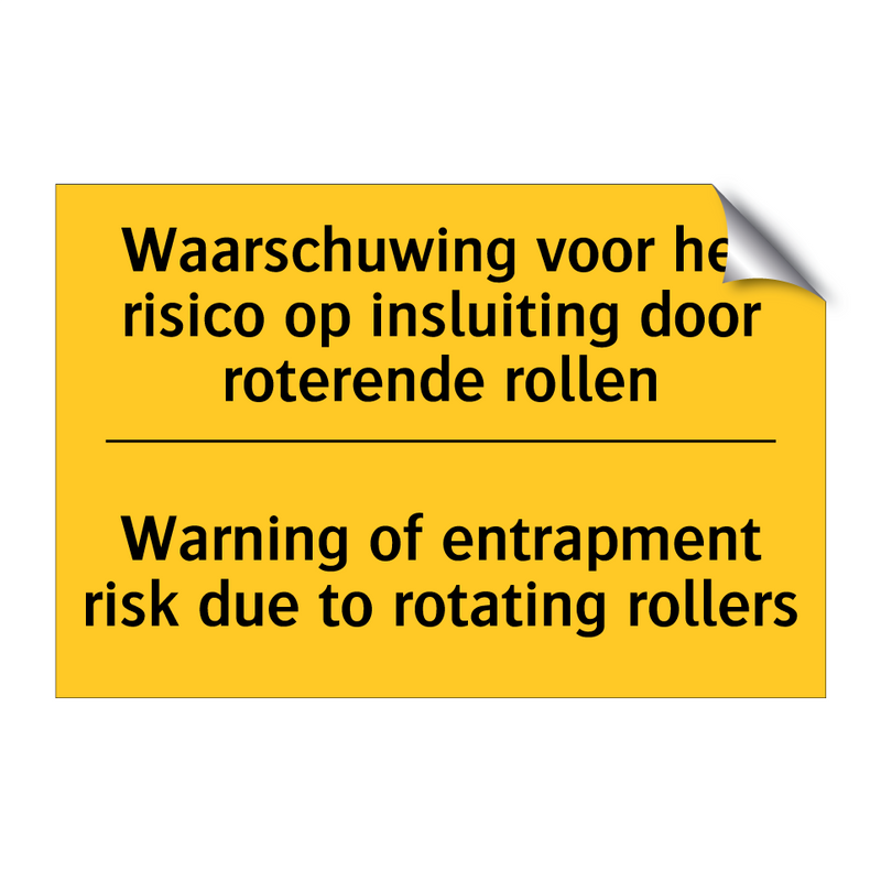 Waarschuwing voor het risico op /.../ - Warning of entrapment risk due /.../