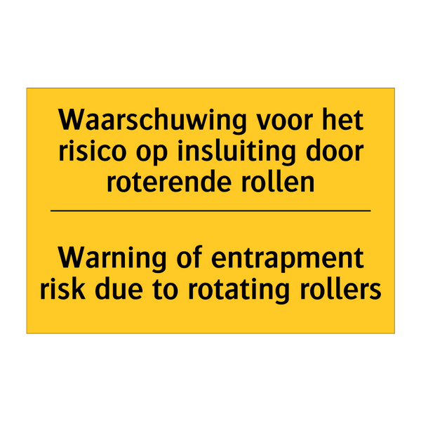 Waarschuwing voor het risico op /.../ - Warning of entrapment risk due /.../