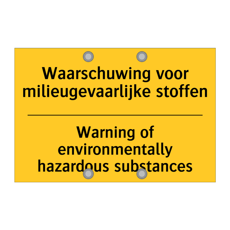 Waarschuwing voor milieugevaarlijke stoffen - Warning of environmentally hazardous substances