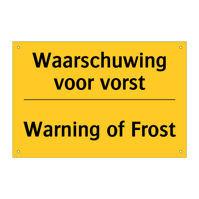 Waarschuwing voor vorst - Warning of Frost & Waarschuwing voor vorst - Warning of Frost