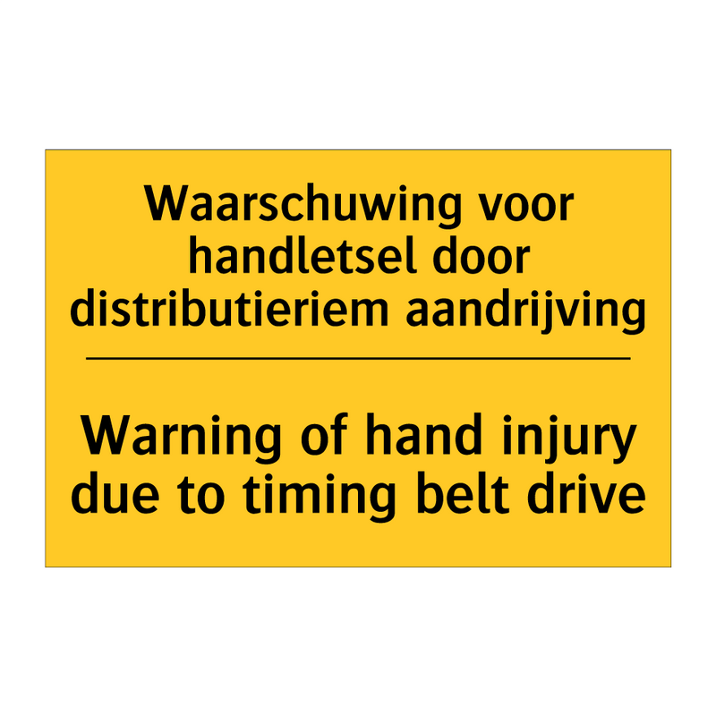 Waarschuwing voor handletsel door /.../ - Warning of hand injury due to /.../