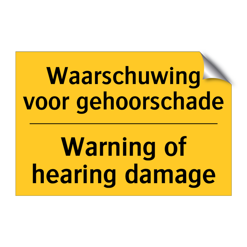 Waarschuwing voor gehoorschade - Warning of hearing damage