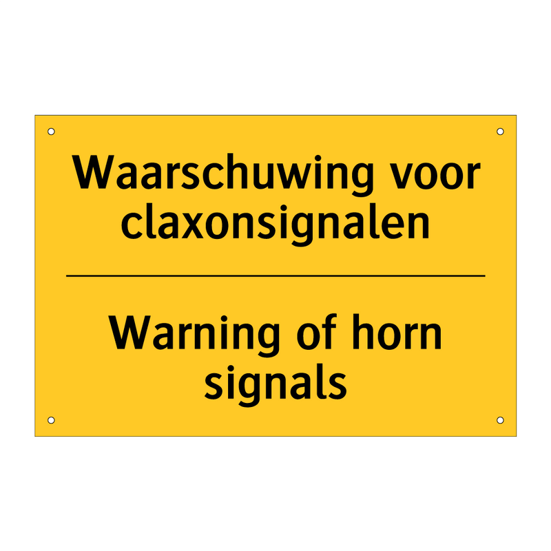 Waarschuwing voor claxonsignalen - Warning of horn signals