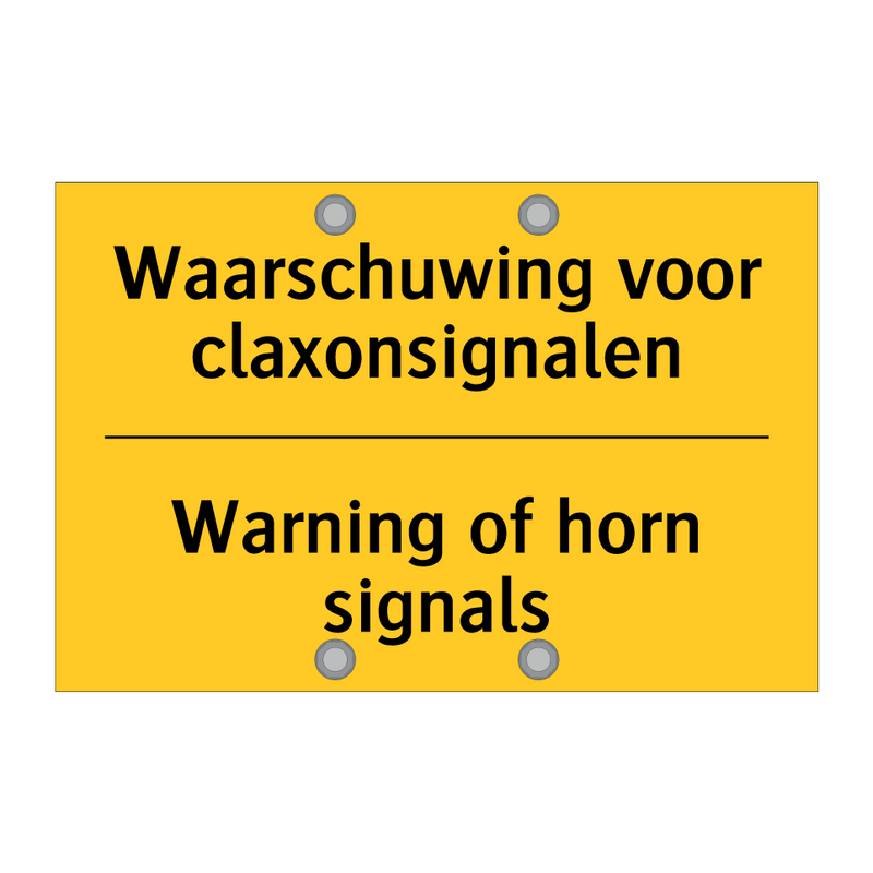 Waarschuwing voor claxonsignalen - Warning of horn signals