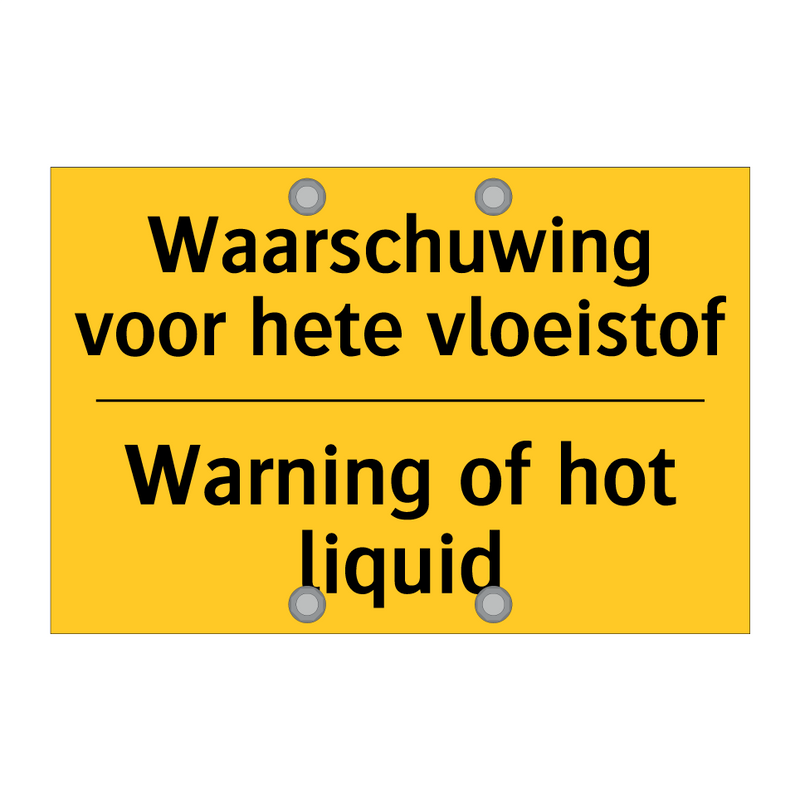 Waarschuwing voor hete vloeistof - Warning of hot liquid