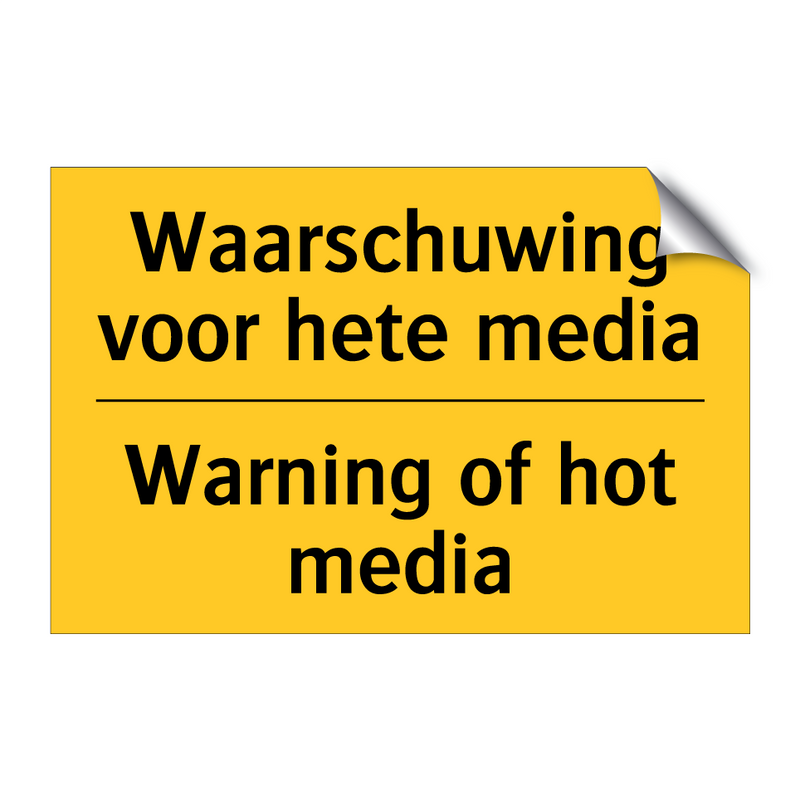 Waarschuwing voor hete media - Warning of hot media