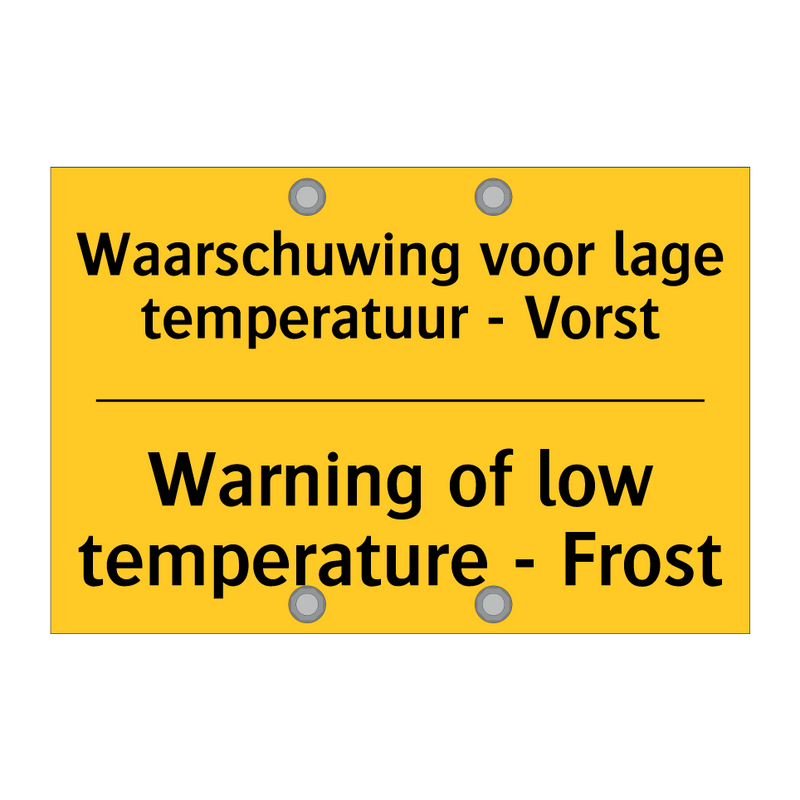 Waarschuwing voor lage temperatuur - Vorst - Warning of low temperature - Frost