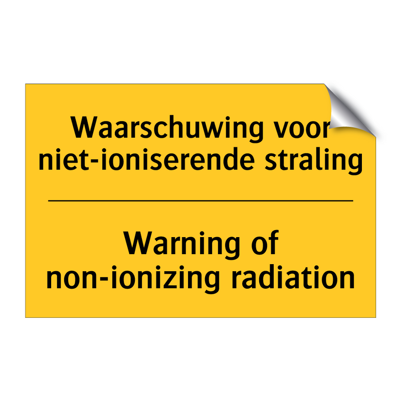 Waarschuwing voor niet-ioniserende straling - Warning of non-ionizing radiation