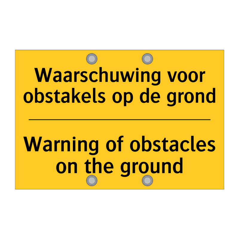 Waarschuwing voor obstakels op de grond - Warning of obstacles on the ground