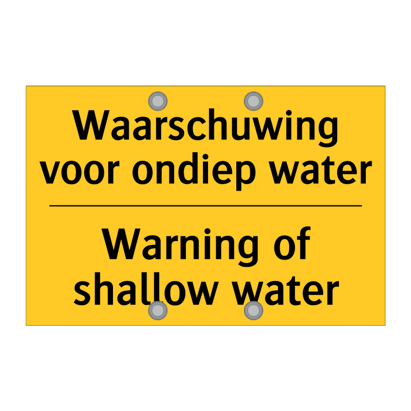 Waarschuwing voor ondiep water - Warning of shallow water