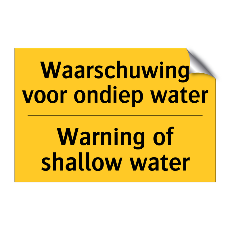 Waarschuwing voor ondiep water - Warning of shallow water