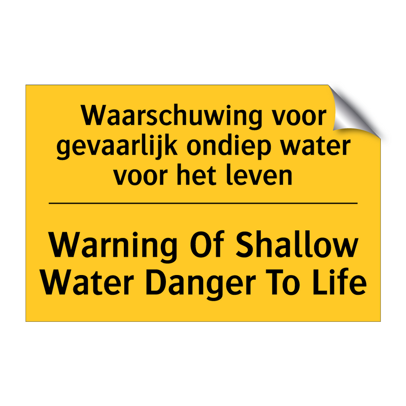 Waarschuwing voor gevaarlijk ondiep water voor het leven - Warning Of Shallow Water Danger To Life