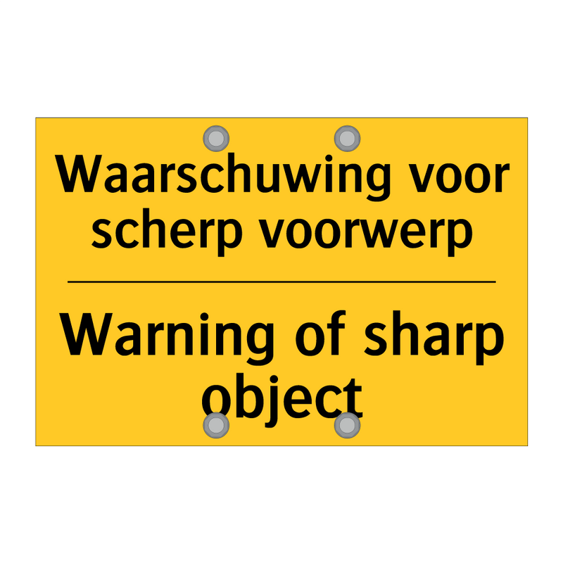 Waarschuwing voor scherp voorwerp - Warning of sharp object