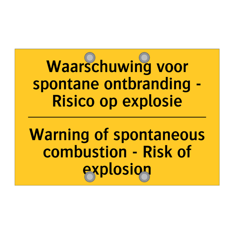 Waarschuwing voor spontane ontbranding /.../ - Warning of spontaneous combustion /.../