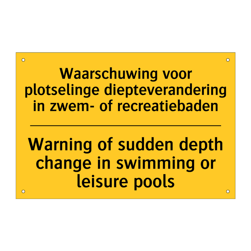 Waarschuwing voor plotselinge /.../ - Warning of sudden depth change /.../