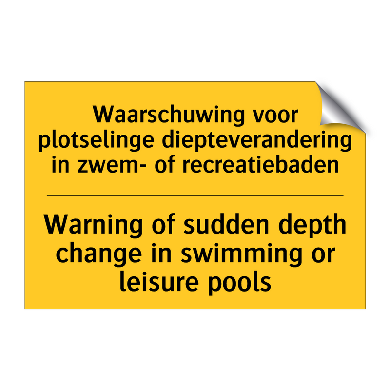 Waarschuwing voor plotselinge /.../ - Warning of sudden depth change /.../