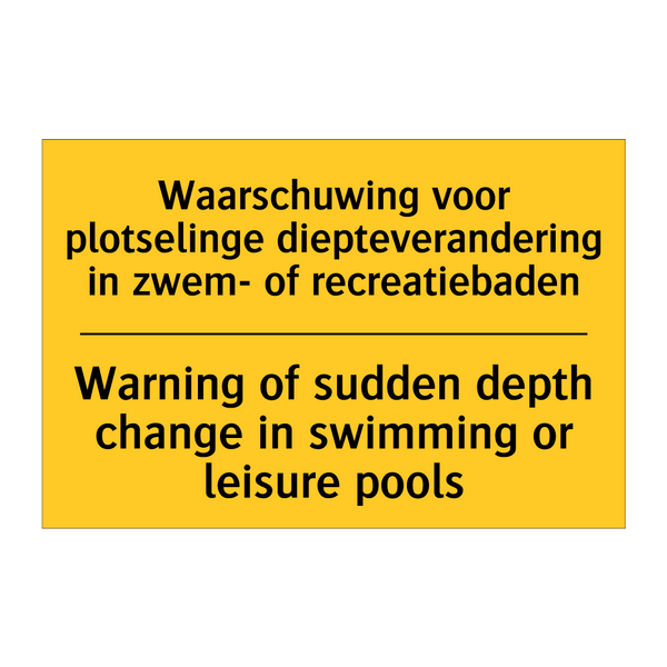 Waarschuwing voor plotselinge /.../ - Warning of sudden depth change /.../