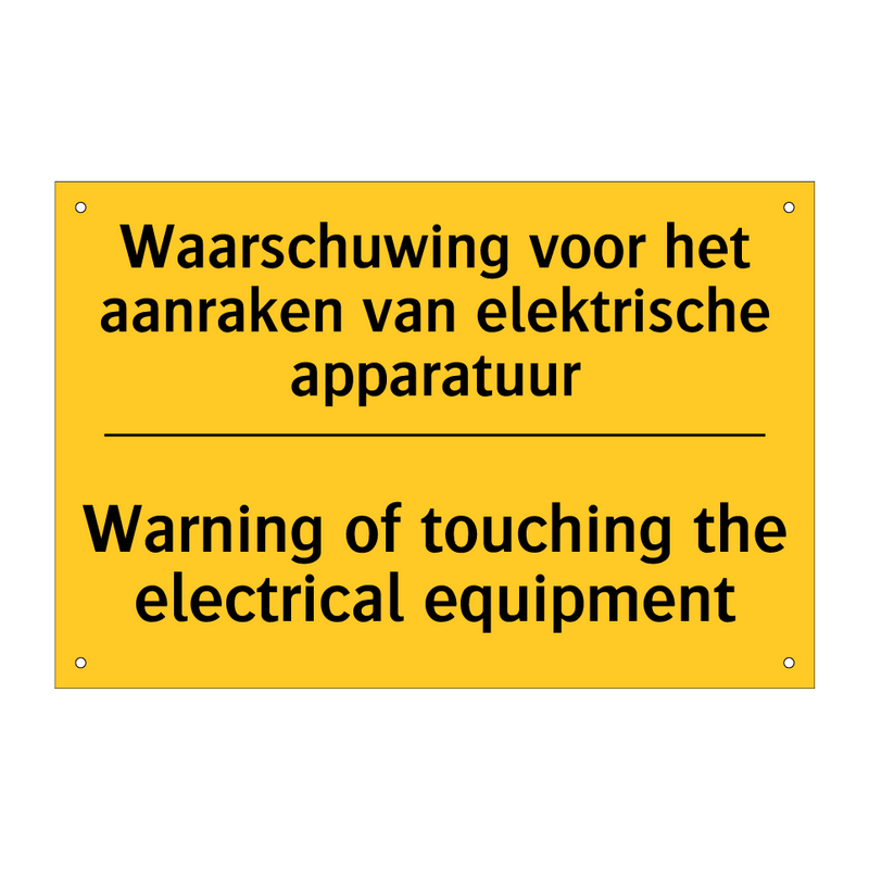 Waarschuwing voor het aanraken /.../ - Warning of touching the electrical /.../