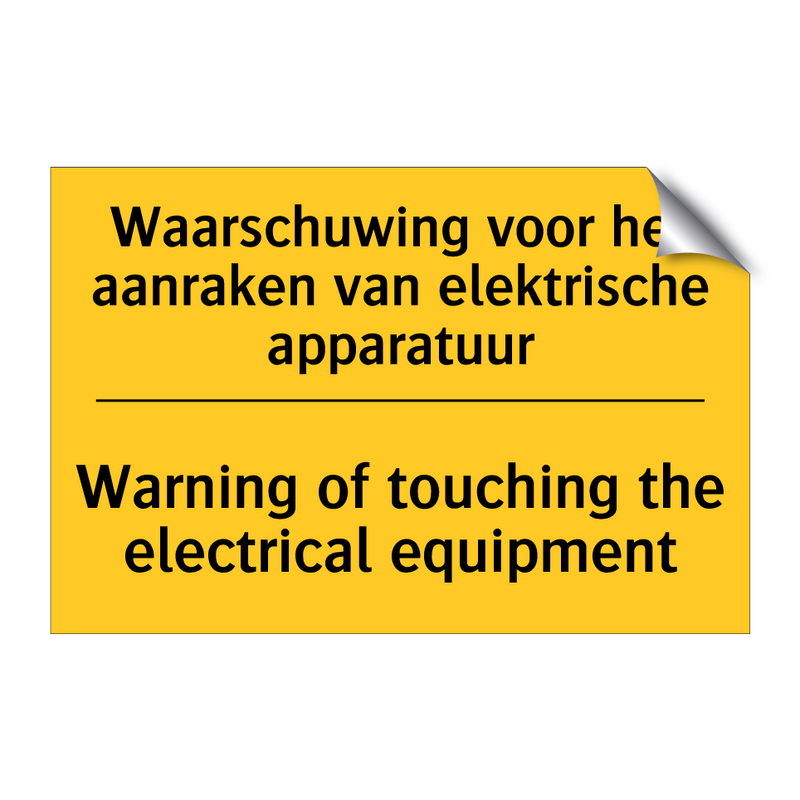 Waarschuwing voor het aanraken /.../ - Warning of touching the electrical /.../