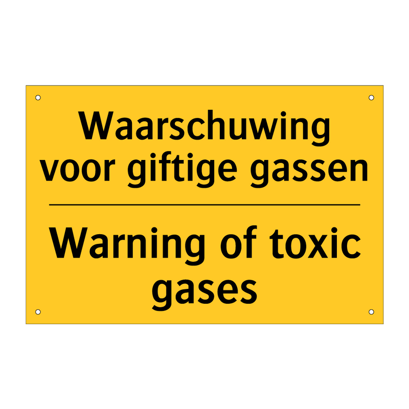 Waarschuwing voor giftige gassen - Warning of toxic gases