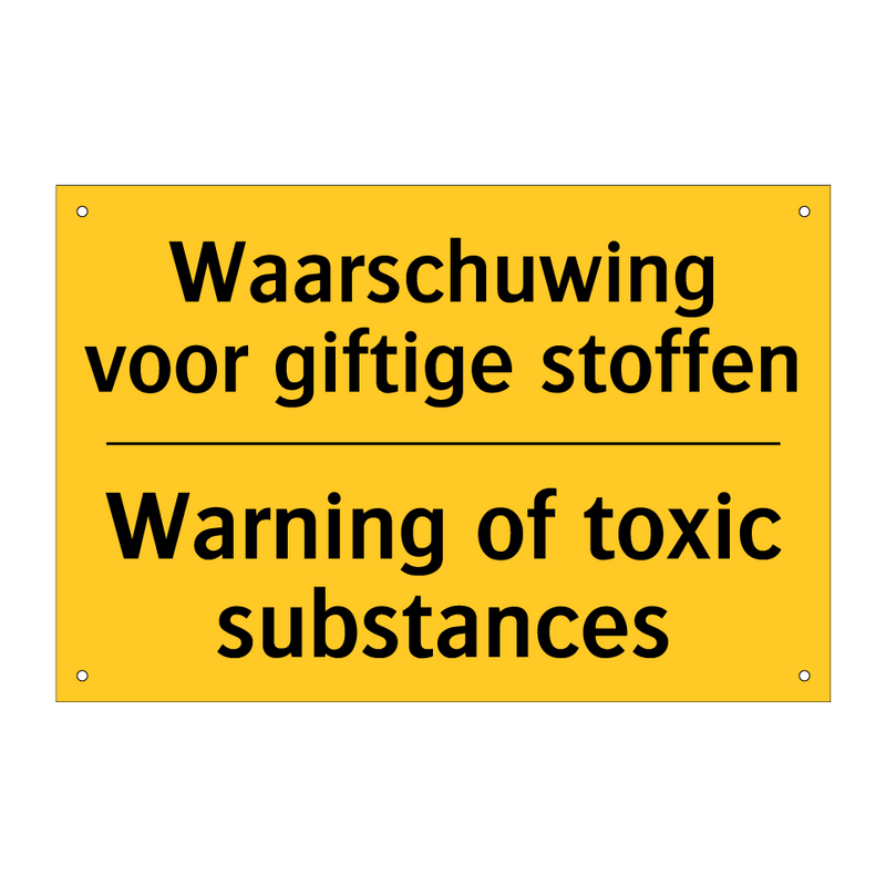 Waarschuwing voor giftige stoffen - Warning of toxic substances