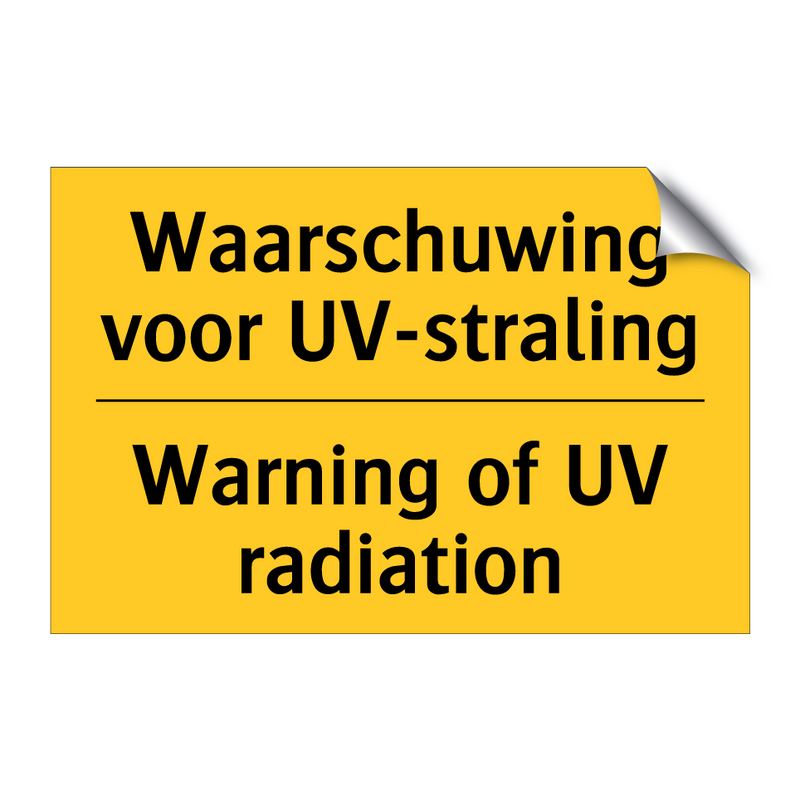 Waarschuwing voor UV-straling - Warning of UV radiation