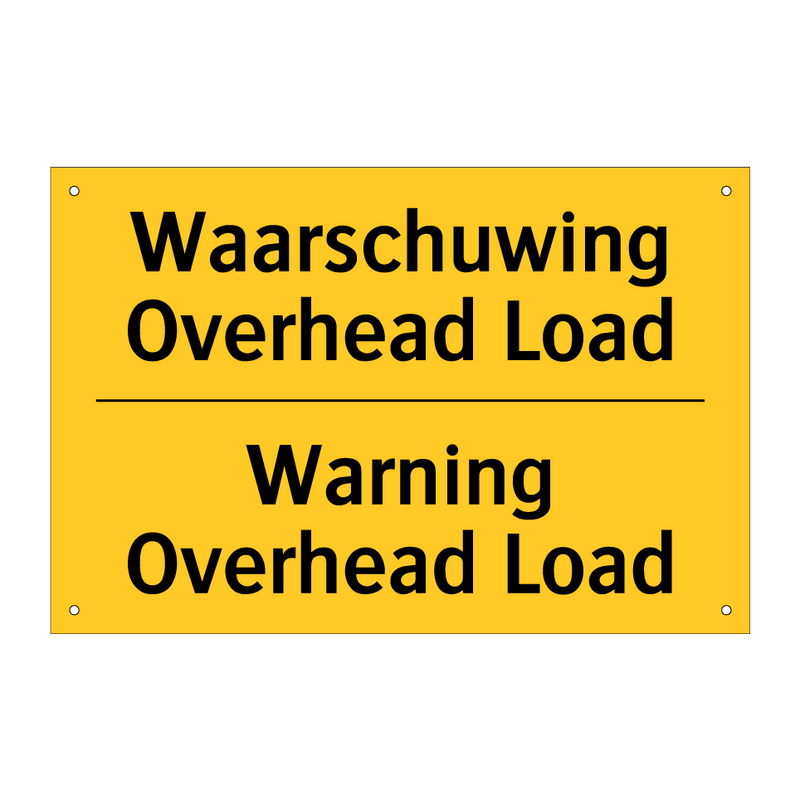 Waarschuwing Overhead Load - Warning Overhead Load